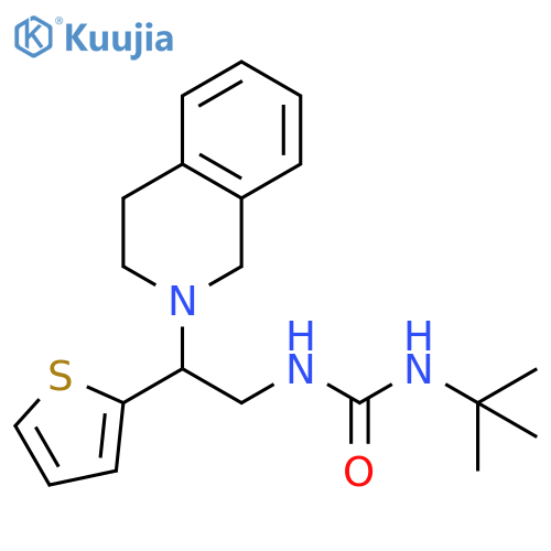 3-tert-butyl-1-2-(1,2,3,4-tetrahydroisoquinolin-2-yl)-2-(thiophen-2-yl)ethylurea structure