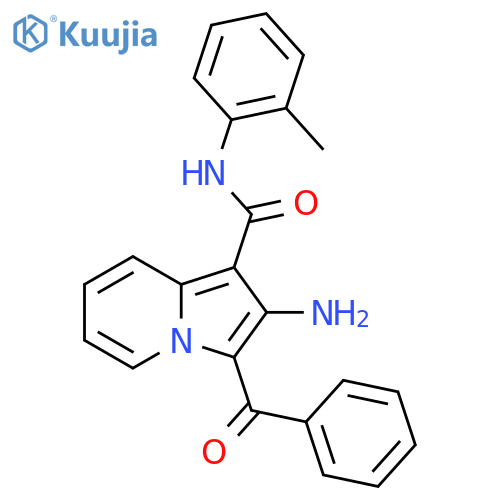 2-amino-3-benzoyl-N-(2-methylphenyl)indolizine-1-carboxamide structure