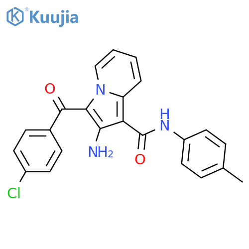 2-amino-3-(4-chlorobenzoyl)-N-(4-methylphenyl)indolizine-1-carboxamide structure