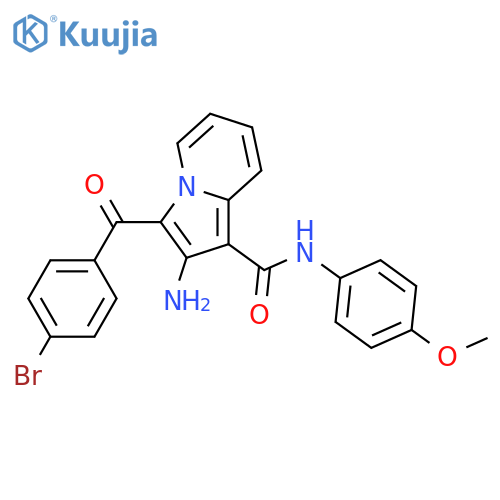 2-amino-3-(4-bromobenzoyl)-N-(4-methoxyphenyl)indolizine-1-carboxamide structure