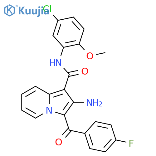 2-amino-N-(5-chloro-2-methoxyphenyl)-3-(4-fluorobenzoyl)indolizine-1-carboxamide structure