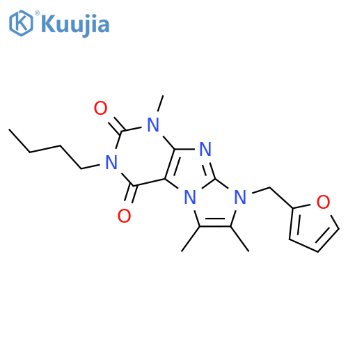 3-butyl-8-(furan-2-yl)methyl-1,6,7-trimethyl-1H,2H,3H,4H,8H-imidazo1,2-gpurine-2,4-dione structure