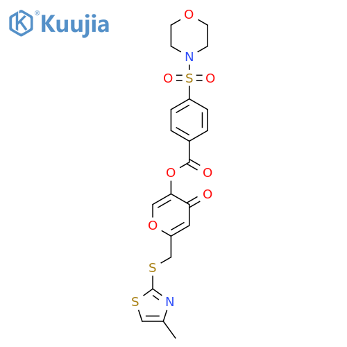 6-{(4-methyl-1,3-thiazol-2-yl)sulfanylmethyl}-4-oxo-4H-pyran-3-yl 4-(morpholine-4-sulfonyl)benzoate structure