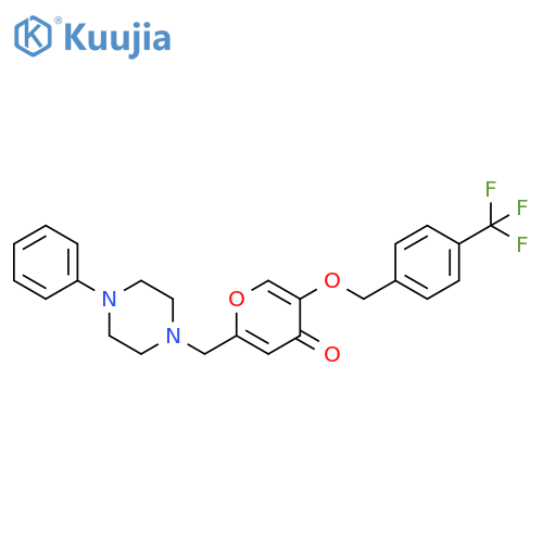 2-(4-phenylpiperazin-1-yl)methyl-5-{4-(trifluoromethyl)phenylmethoxy}-4H-pyran-4-one structure