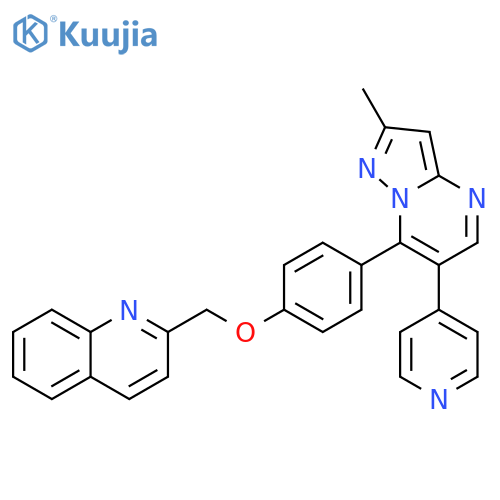 Quinoline,2-[[4-[2-methyl-6-(4-pyridinyl)pyrazolo[1,5-a]pyrimidin-7-yl]phenoxy]methyl]- structure