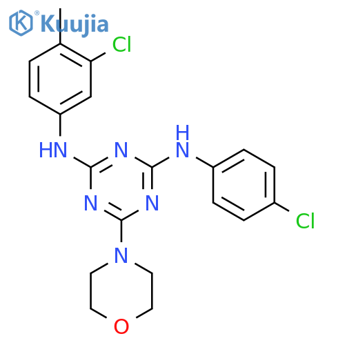 N2-(3-chloro-4-methylphenyl)-N4-(4-chlorophenyl)-6-(morpholin-4-yl)-1,3,5-triazine-2,4-diamine structure