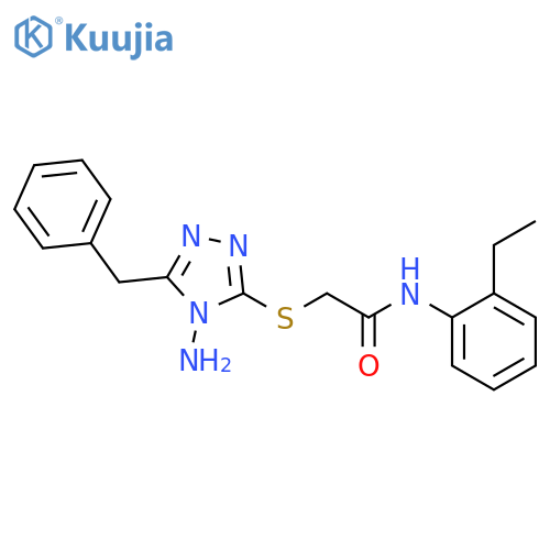 2-(4-amino-5-benzyl-4H-1,2,4-triazol-3-yl)sulfanyl-N-(2-ethylphenyl)acetamide structure