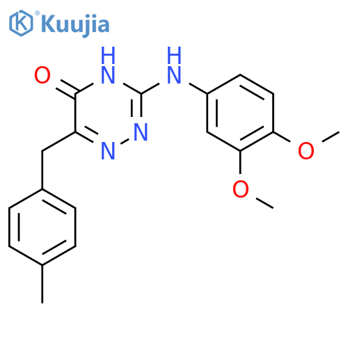 3-(3,4-dimethoxyphenyl)amino-6-(4-methylphenyl)methyl-4,5-dihydro-1,2,4-triazin-5-one structure