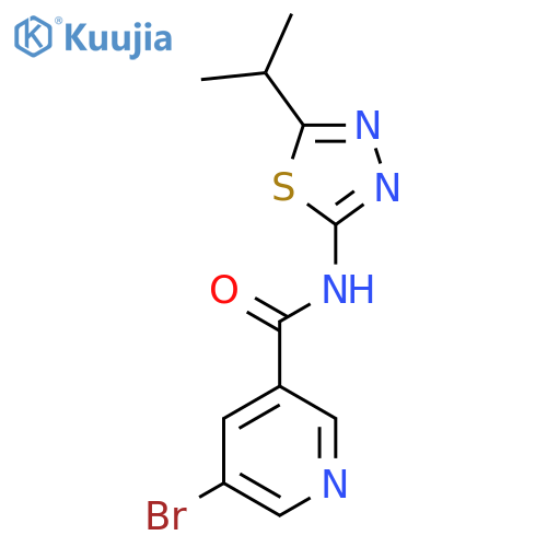 5-bromo-N-5-(propan-2-yl)-1,3,4-thiadiazol-2-ylpyridine-3-carboxamide structure