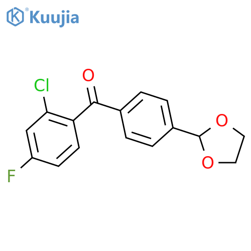 (2-chloro-4-fluorophenyl)-[4-(1,3-dioxolan-2-yl)phenyl]methanone structure