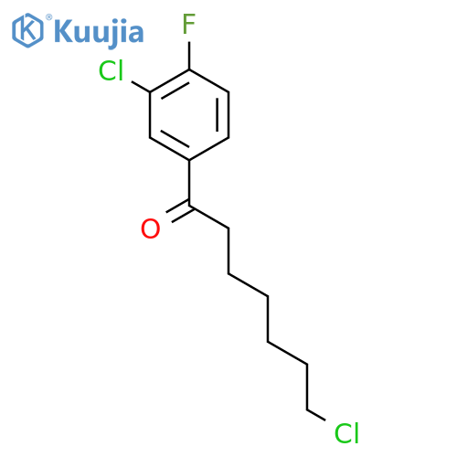 7-chloro-1-(3-chloro-4-fluorophenyl)heptan-1-one structure