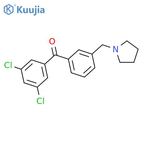 3,5-Dichloro-3'-pyrrolidinomethyl benzophenone structure