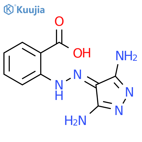 Benzoic acid, 2-[2-(3,5-diamino-4H-pyrazol-4-ylidene)hydrazinyl]- structure