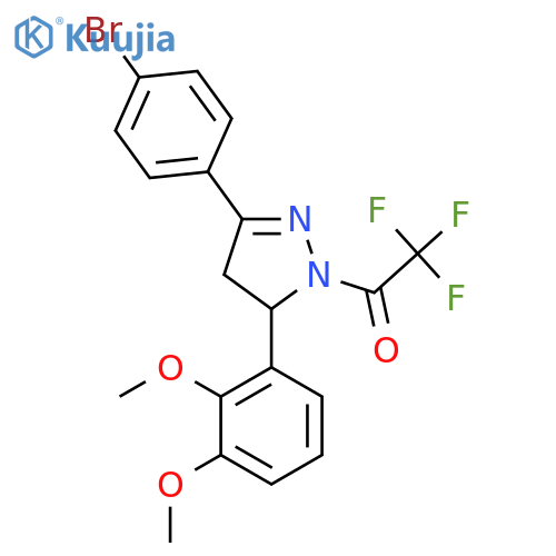 1-3-(4-bromophenyl)-5-(2,3-dimethoxyphenyl)-4,5-dihydro-1H-pyrazol-1-yl-2,2,2-trifluoroethan-1-one structure