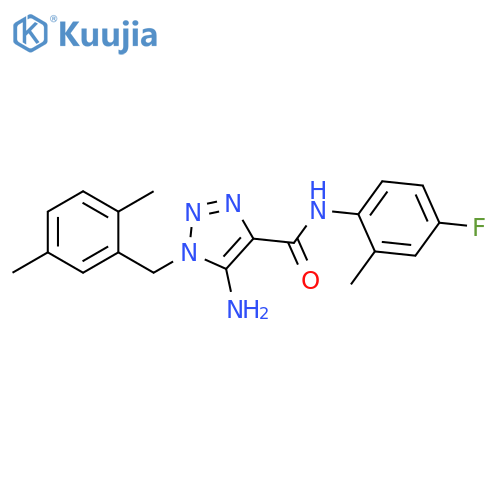 5-amino-1-(2,5-dimethylphenyl)methyl-N-(4-fluoro-2-methylphenyl)-1H-1,2,3-triazole-4-carboxamide structure