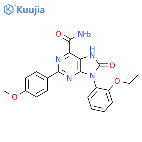9-(2-ethoxyphenyl)-2-(4-methoxyphenyl)-8-oxo-8,9-dihydro-7H-purine-6-carboxamide structure