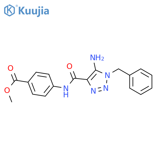 methyl 4-(5-amino-1-benzyl-1H-1,2,3-triazole-4-amido)benzoate structure