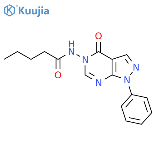 N-{4-oxo-1-phenyl-1H,4H,5H-pyrazolo3,4-dpyrimidin-5-yl}pentanamide structure