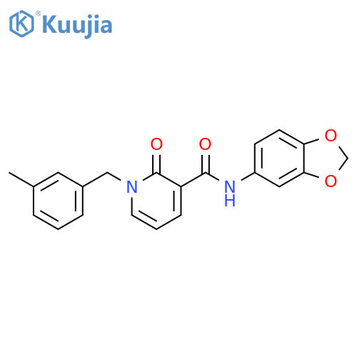 N-(2H-1,3-benzodioxol-5-yl)-1-(3-methylphenyl)methyl-2-oxo-1,2-dihydropyridine-3-carboxamide structure
