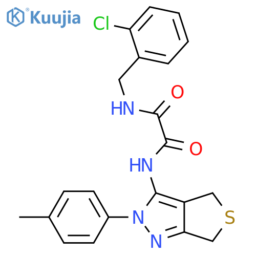 N'-(2-chlorophenyl)methyl-N-2-(4-methylphenyl)-2H,4H,6H-thieno3,4-cpyrazol-3-ylethanediamide structure