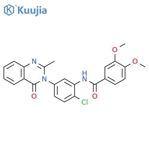 N-2-chloro-5-(2-methyl-4-oxo-3,4-dihydroquinazolin-3-yl)phenyl-3,4-dimethoxybenzamide structure