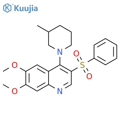 3-(benzenesulfonyl)-6,7-dimethoxy-4-(3-methylpiperidin-1-yl)quinoline structure