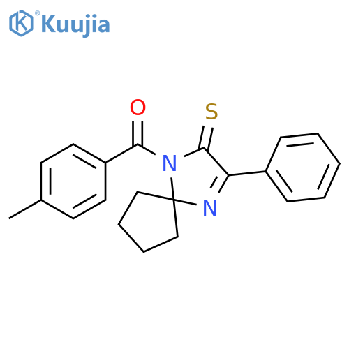 1-(4-methylbenzoyl)-3-phenyl-1,4-diazaspiro4.4non-3-ene-2-thione structure