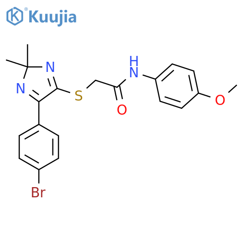 2-{5-(4-bromophenyl)-2,2-dimethyl-2H-imidazol-4-ylsulfanyl}-N-(4-methoxyphenyl)acetamide structure