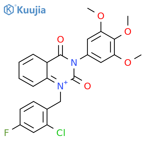 1-(2-chloro-4-fluorophenyl)methyl-3-(3,4,5-trimethoxyphenyl)-1,2,3,4-tetrahydroquinazoline-2,4-dione structure