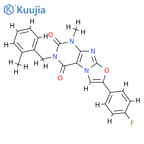 7-(4-fluorophenyl)-1-methyl-3-(2-methylphenyl)methyl-1H,2H,3H,4H-1,3oxazolo3,2-gpurine-2,4-dione structure