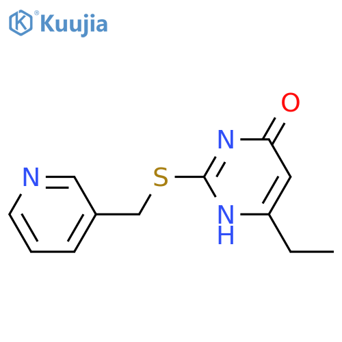 6-ethyl-2-{(pyridin-3-yl)methylsulfanyl}-3,4-dihydropyrimidin-4-one structure