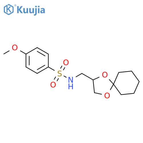 N-({1,4-dioxaspiro4.5decan-2-yl}methyl)-4-methoxybenzene-1-sulfonamide structure