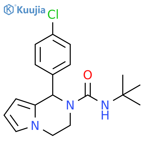 N-tert-butyl-1-(4-chlorophenyl)-1H,2H,3H,4H-pyrrolo1,2-apyrazine-2-carboxamide structure