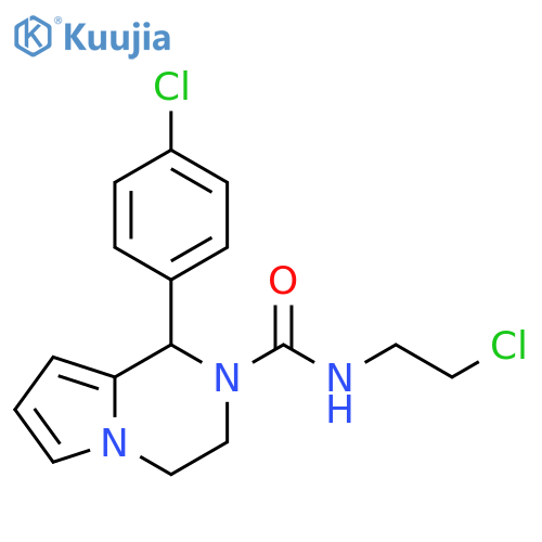 N-(2-chloroethyl)-1-(4-chlorophenyl)-1H,2H,3H,4H-pyrrolo1,2-apyrazine-2-carboxamide structure