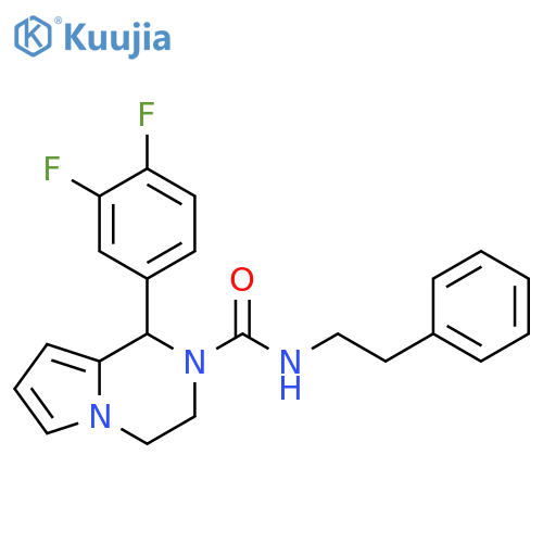 1-(3,4-difluorophenyl)-N-(2-phenylethyl)-1H,2H,3H,4H-pyrrolo1,2-apyrazine-2-carboxamide structure