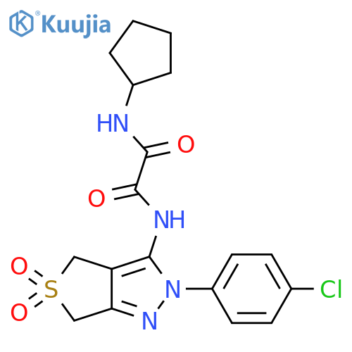 N-2-(4-chlorophenyl)-5,5-dioxo-2H,4H,6H-5lambda6-thieno3,4-cpyrazol-3-yl-N'-cyclopentylethanediamide structure