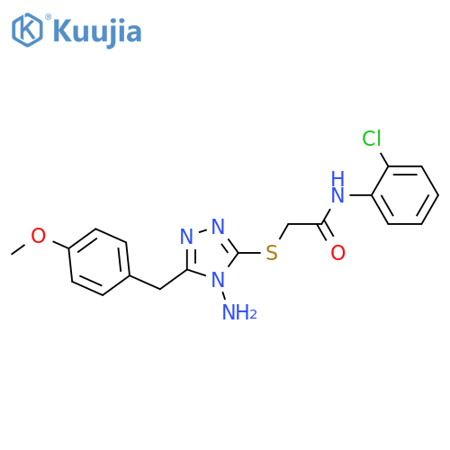 2-[[4-amino-5-[(4-methoxyphenyl)methyl]-1,2,4-triazol-3-yl]sulfanyl]-N-(2-chlorophenyl)acetamide structure
