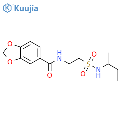 N-{2-(butan-2-yl)sulfamoylethyl}-2H-1,3-benzodioxole-5-carboxamide structure