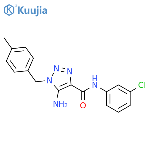 5-amino-N-(3-chlorophenyl)-1-(4-methylphenyl)methyl-1H-1,2,3-triazole-4-carboxamide structure