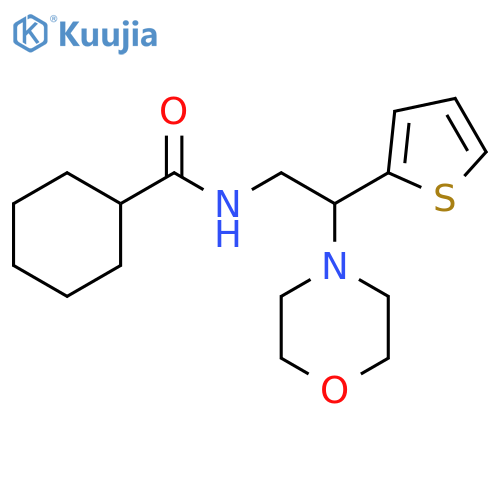 N-2-(morpholin-4-yl)-2-(thiophen-2-yl)ethylcyclohexanecarboxamide structure