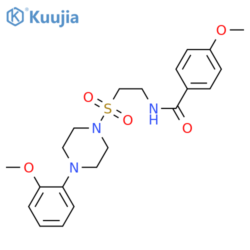 4-methoxy-N-(2-{4-(2-methoxyphenyl)piperazin-1-ylsulfonyl}ethyl)benzamide structure