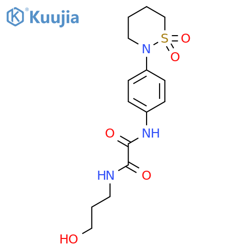 N'-4-(1,1-dioxo-1lambda6,2-thiazinan-2-yl)phenyl-N-(3-hydroxypropyl)ethanediamide structure