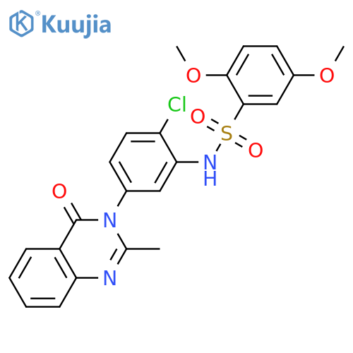 N-2-chloro-5-(2-methyl-4-oxo-3,4-dihydroquinazolin-3-yl)phenyl-2,5-dimethoxybenzene-1-sulfonamide structure