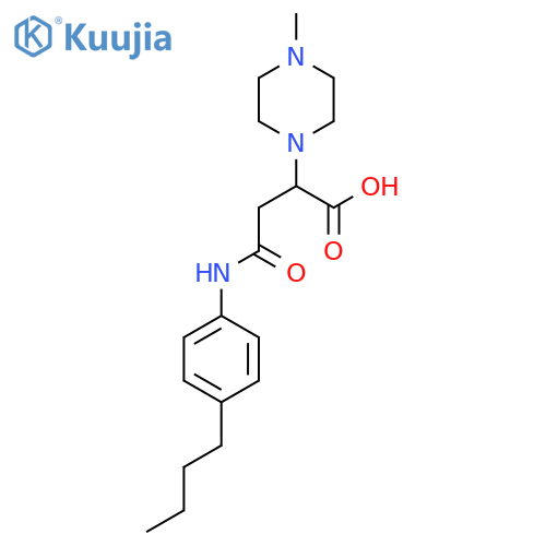 3-(4-butylphenyl)carbamoyl-2-(4-methylpiperazin-1-yl)propanoic acid structure