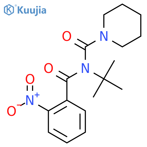 N-tert-butyl-N-(2-nitrobenzoyl)piperidine-1-carboxamide structure