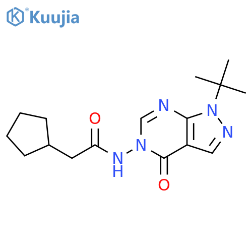 N-{1-tert-butyl-4-oxo-1H,4H,5H-pyrazolo3,4-dpyrimidin-5-yl}-2-cyclopentylacetamide structure