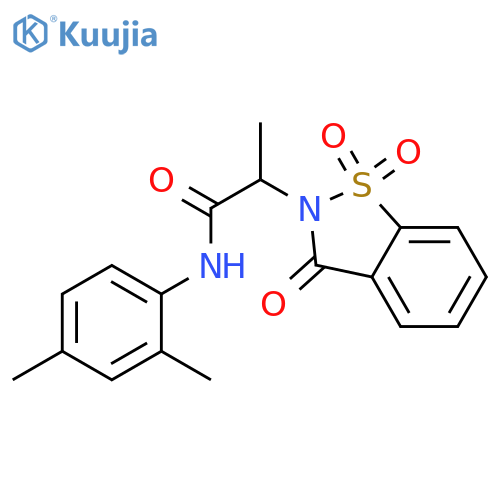 N-(2,4-dimethylphenyl)-2-(1,1,3-trioxo-2,3-dihydro-1lambda6,2-benzothiazol-2-yl)propanamide structure