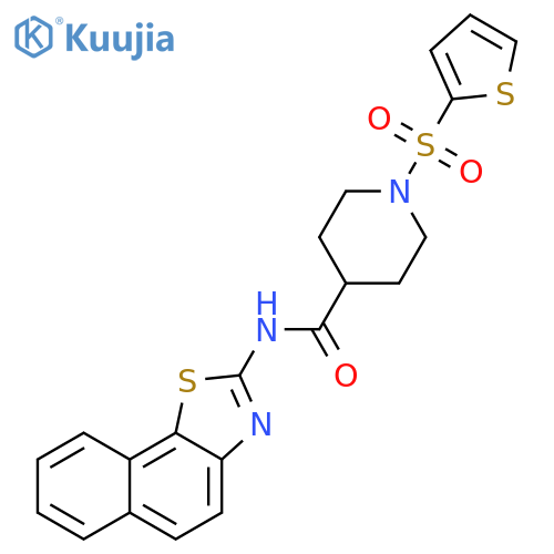 N-{naphtho2,1-d1,3thiazol-2-yl}-1-(thiophene-2-sulfonyl)piperidine-4-carboxamide structure