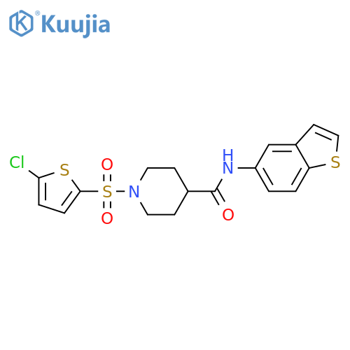 4-Piperidinecarboxamide, N-benzo[b]thien-5-yl-1-[(5-chloro-2-thienyl)sulfonyl]- structure