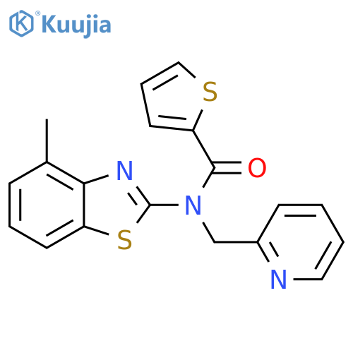 N-(4-methyl-1,3-benzothiazol-2-yl)-N-(pyridin-2-yl)methylthiophene-2-carboxamide structure